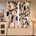 thumbnail image 2 of Subrtex Printed Colorful Curtains Room Darkening Thermal Insulated Valance Grommet Top Window Drapes 2 Panel Set (Brown, 52" x 63"), 2 of 5
