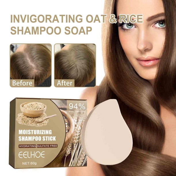 Champú y Jabón de Avena y Arroz | Crecimiento Capilar y Nutrición Del Cuero Cabelludo | Reduce La Caída Del Cabello | 60 G