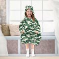 thumbnail image 7 of FORMRS Wearable Blanket Hoodie with Sleeves for Kids Cozy Flannel Sweatshirt, Light Green Camouflage Design, 7 of 7