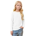 thumbnail image 6 of Grblisyd Girls Black Long Sleeve Shirt Trendy Girls Tops Tee Shirts Crewneck Size 10-12 Cute Girls Tops Teen Girls Clothes Kids Fall Outfits ,White 11-12Y, 6 of 7