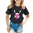 thumbnail image 1 of PMVFHDE T-Shirts Graphiques pour Filles Tunique T-Shirt pour Filles Hauts d'Été pour Fille Robe T-Shirt Tendance d'Été pour Filles T-Shirt Imprimé de Pâques pour Fille Col Rond Manches Courtes T-Shirt Noir, 12-13 Ans, 1 of 3