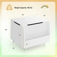 Gymax Kids Toy Box Wooden Storage Chest Bench w/ Bookshelf Wheels