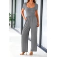 thumbnail image 3 of Mono Enterizo PRETTYGARDEN Mujer Cuello Cuadrado Pierna Ancha Gris Talla L, 3 of 8