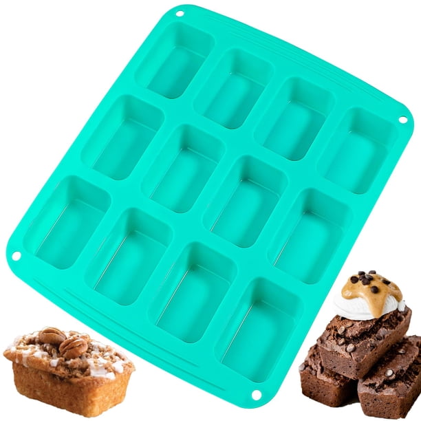 Webake Brownie Pan Mini Pan de silicona para pan, molde de barra rectangular para pan de maíz, jabón, dulces, pan, mantequilla, aperitivos de granola, bomba de grasa webake NA
