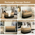thumbnail image 4 of HICHEN Woven Blanket Basket, 21.6" x 14.9" x 11.8" Wicker Laundry Basket for Clothes, Storage Baskets for Organizing, Rectangle Rope Large Baskets for Storage, Black Jute, 4 of 5