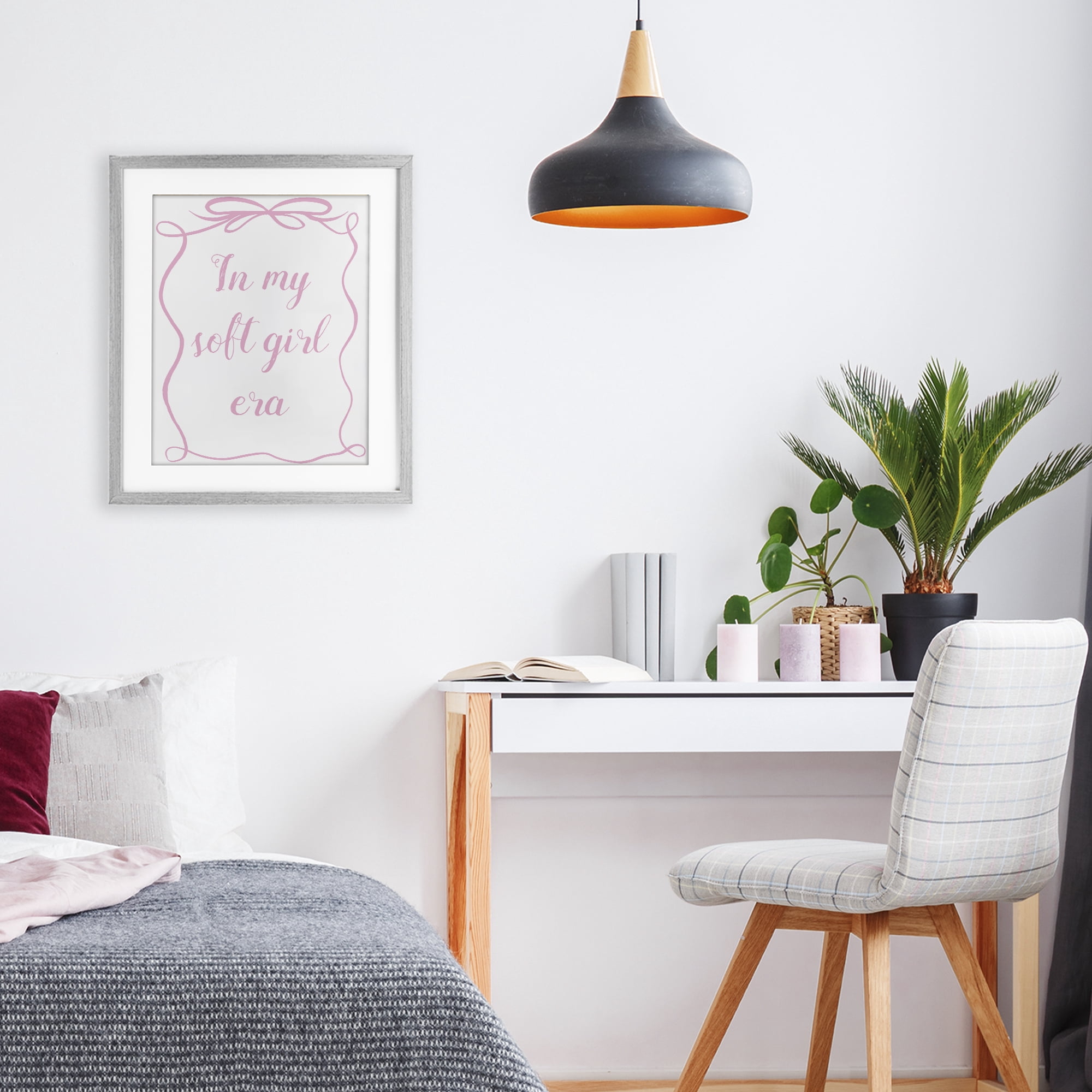 Stupell Industries In My Soft Girl Era Gray Framed Print Under Glass, design by Lucille Price