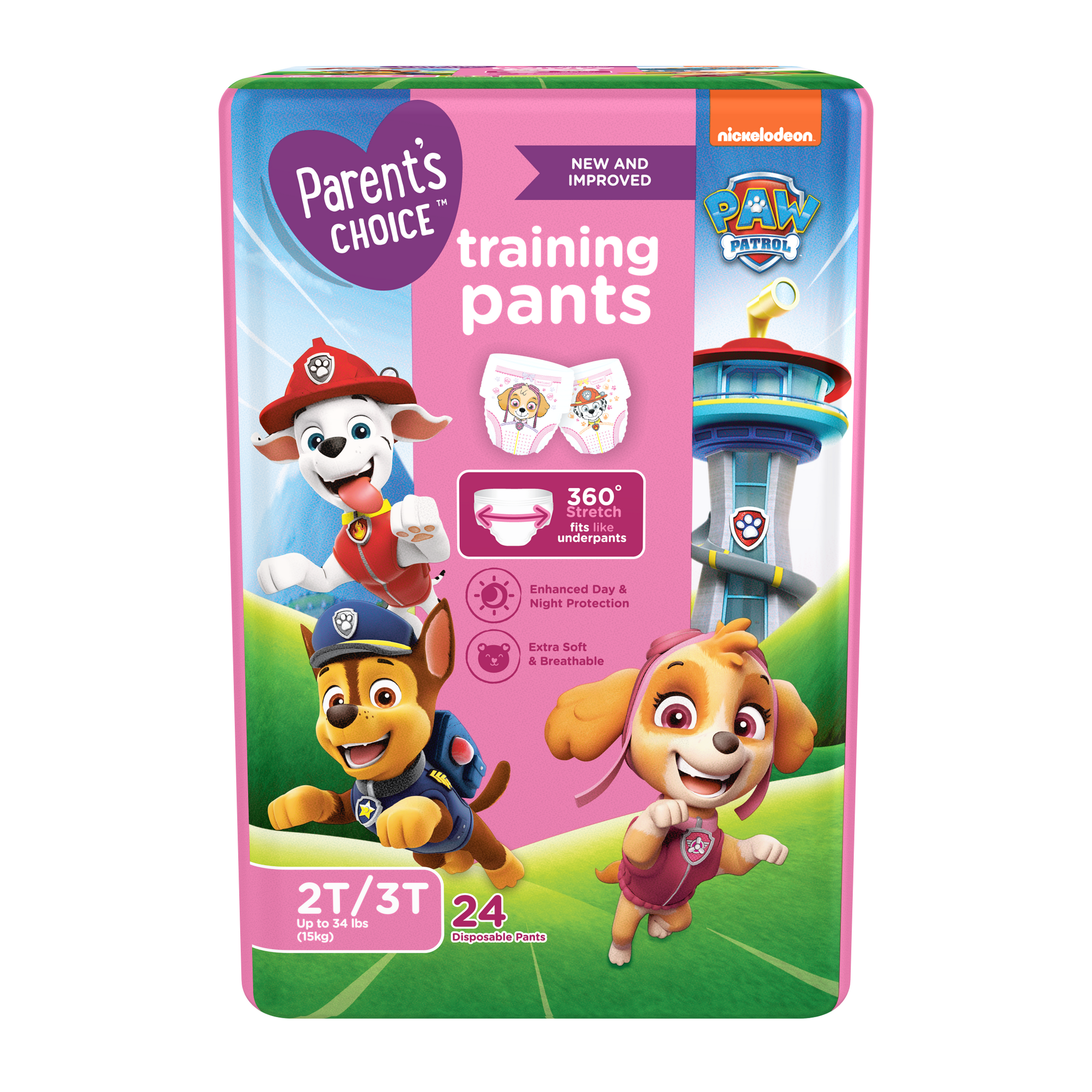 Parent Choice Paw Patrol Training Pants for Girls, 2T/3T,48 Count (Select for More Options)