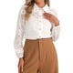 thumbnail image 1 of Camisa elegante de mujer INSPIRE CHIC con mangas largas abullonadas y cuello de botón XL blanca, 1 of 6