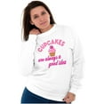 thumbnail image 3 of Cupcakes Good Idea Food Sweet Dessert Women Crewneck Sweatshirt Brisco Brands M, 3 of 6