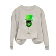 thumbnail image 4 of NuoCaiYun Sweatshirts for Women St. Patrick's Day Printed Long Sleeved Round Neck Fashionable Casual Hooded Sweatshirt Tops, 4 of 6