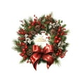 thumbnail image 2 of cpengpj 12 Inch Red 3D Christmas Wreath Wall Sticker, Waterproof, Easy to Apply, Residue-Free, for Home Decor, 2 of 6
