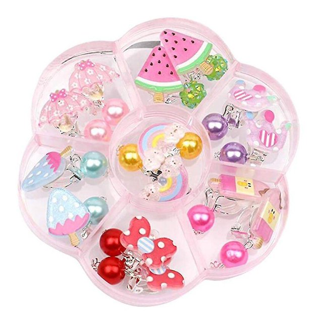 SAILING 7 pares de pendientes con Clip, pendientes para niñas, conjunto de pendientes de princesa para niños, regalo de cumpleaños, recuerdos de fiesta, accesorios de joyería