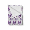 thumbnail image 2 of Butterfly Soft Flannel Fleece Blanket, Surreal Star Patterned Background with Polygonal Butterflies Modern, Cozy Plush for Indoor and Outdoor Use, 60" x 80", Purple Pale Blue White, by Ambesonne, 2 of 6