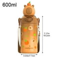 thumbnail image 3 of 600ml Girls Capybara Bottle Cute Thermal Water Bottle with Shoulder Strap Portable Capybara Drinking Bottle with Straw, 3 of 7