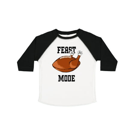 

Inktastic Thanksgiving Feast Mode Turkey Football Gift Toddler Boy or Toddler Girl T-Shirt