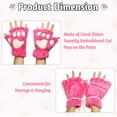 thumbnail image 5 of 4 Pairs Cat Paw Gloves Fingerless Gloves Mittens Half Finger Paw Gloves Winter Plush Gloves for Kids Adult Cosplay, 5 of 6