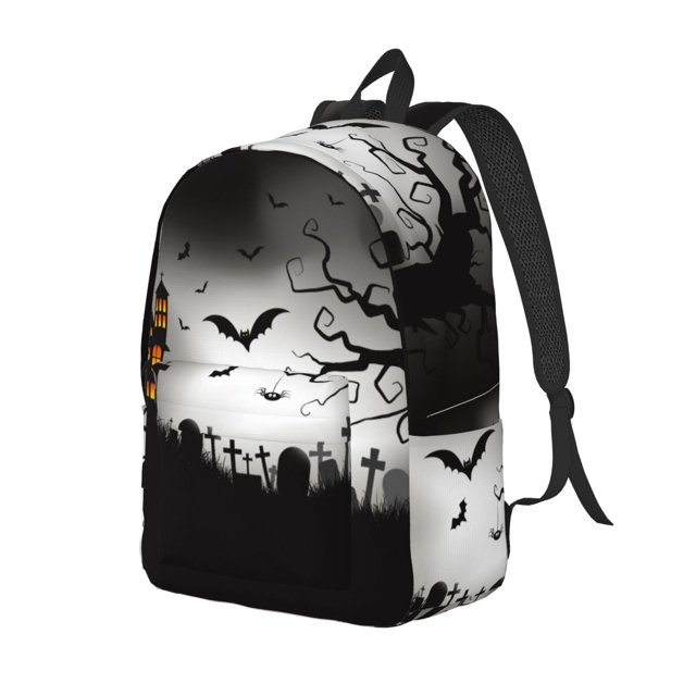 Vsdgher Happy Halloween 1 Print Canvas Backpack Travel Rucksack Unisex Knapsack 15.7/17.7Inch Laptop Backpack for Work,College-Medium