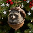 thumbnail image 6 of Acrylic Sleeping Raccoon in Acorn Hanging Ornament 2.5 Inch, Cute Forest Animal Pendant for Christmas Tree Home Decor, 6 of 6