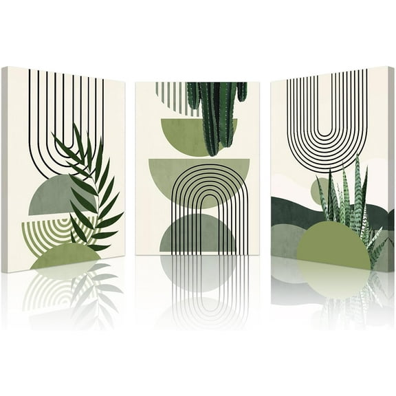 Modern White Floral Golden Leaves Canvas Wall Art Set, Neutral Textured Flowers Wall Painting Pictures Boho Beige Blossom Wall Decor Posters Print Artwork for Bedroom(Only canvas)