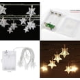 thumbnail image 5 of Guirnalda de luces de estrellas, 3 m, 20 LED, luz blanca cálida, decoración interior y exterior para habitación infantil, pared y dormitorio., 5 of 5