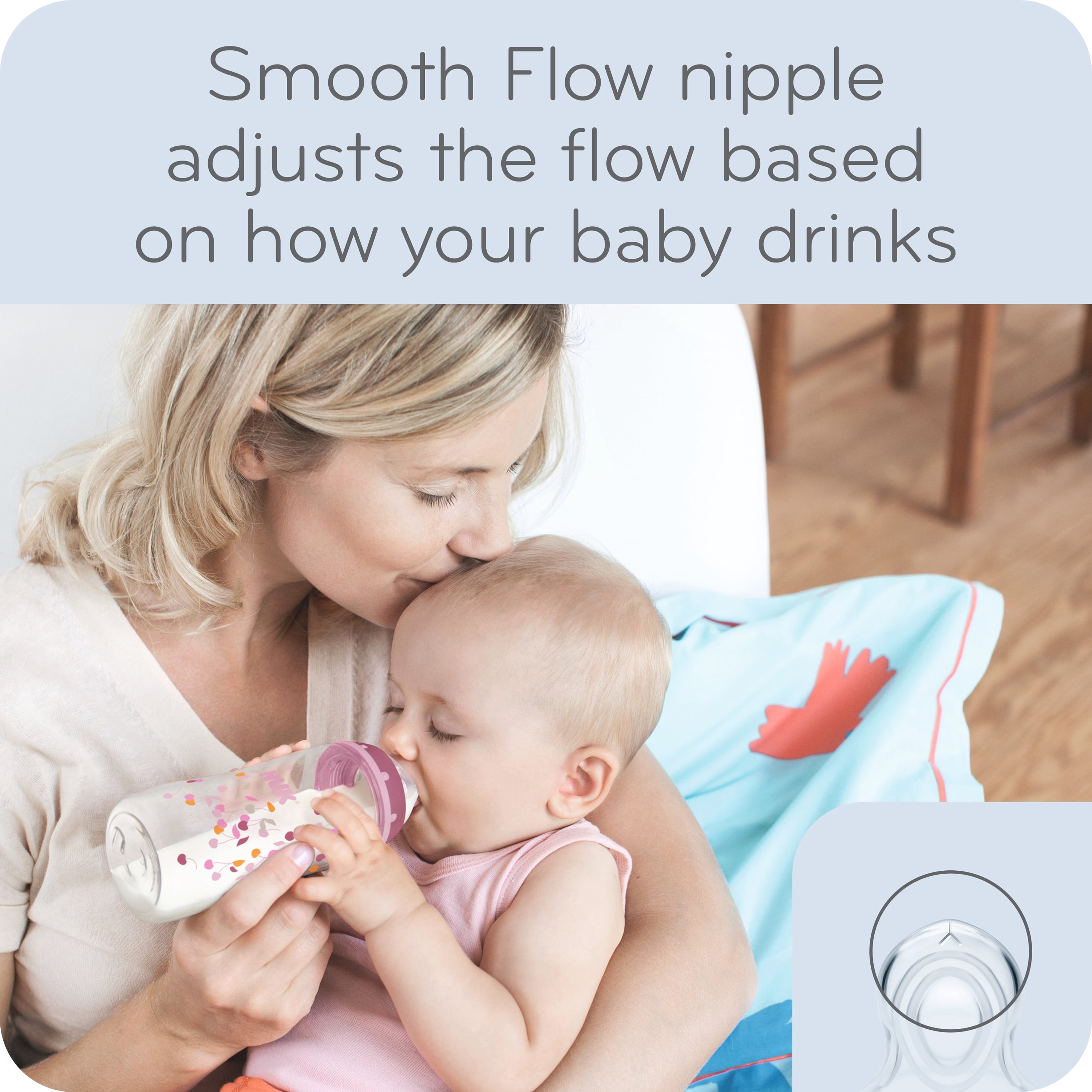 NUK Smooth Flow Disney Bottle, Minnie Mouse, 10 oz, 3 Pack