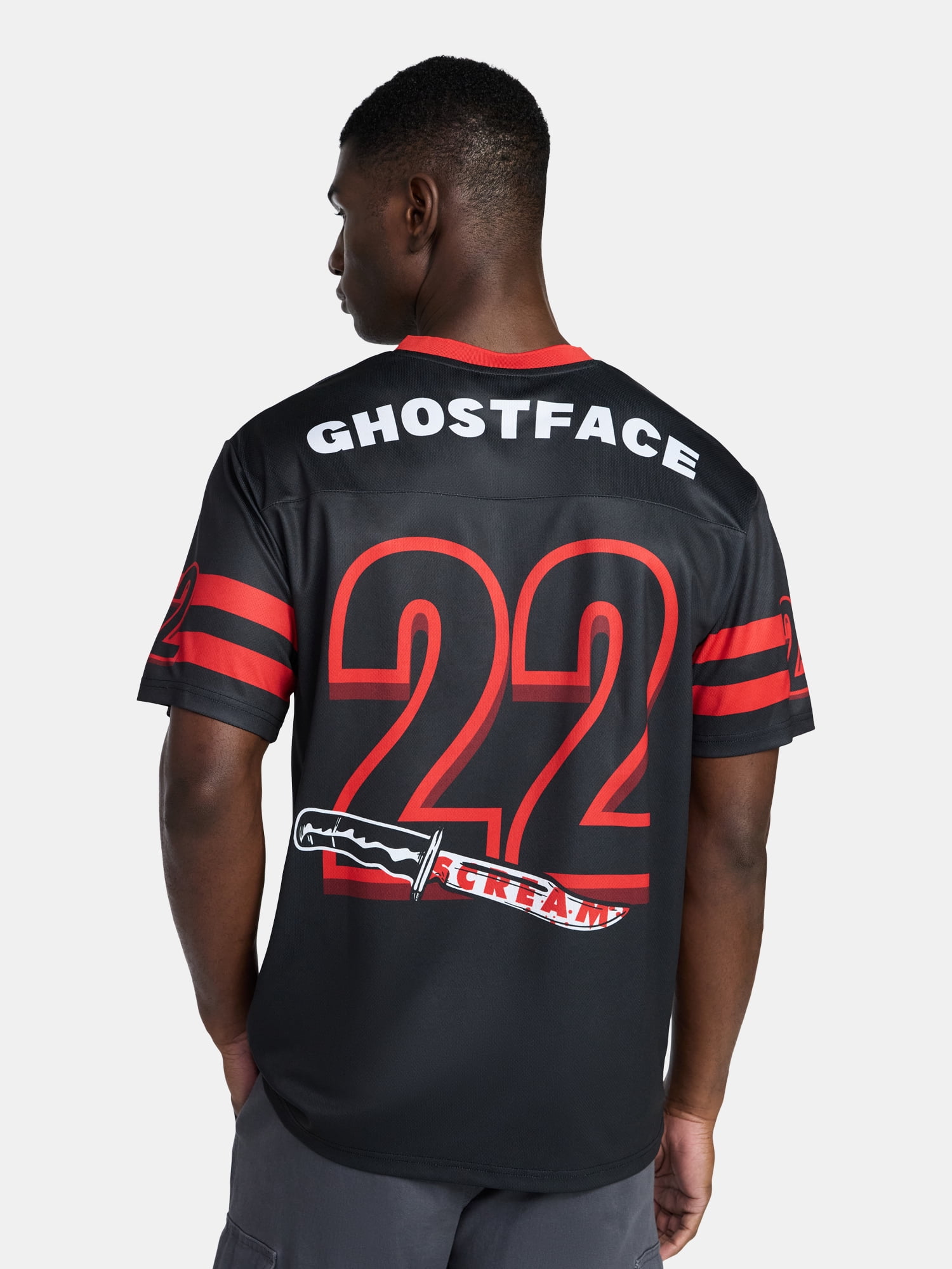 Scream Ghostface Men's and Big Men's Front Back Graphic Soccer