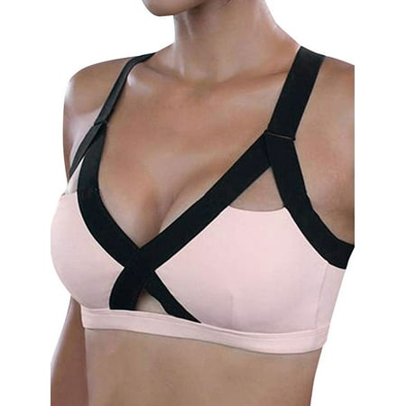 

Women Colorblock Cutout Crossback Yoga Sporty Bra