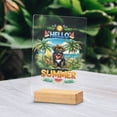thumbnail image 2 of Newfoundland Hello Summer with Sunglasses and Surfboard Tropical Vibes Acrylic Plaque Sign Ashwood Base Newfie Dog Lover Gifts Home Desk Decor - 00007, 2 of 5