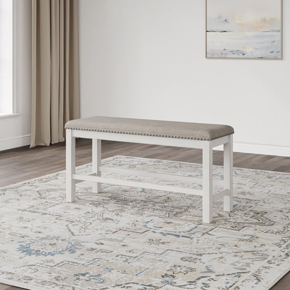 Signature Design by Ashley Robbinsdale 49" Counter Height Dining Bench, Antique White