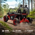 thumbnail image 4 of Hikiddo 12V 10Ah Ride on Toy, 4WD Kids 2-Seater Electric Ride on Car UTV with Remote, Bluetooth - Red, 4 of 8
