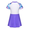 thumbnail image 2 of inhzoy Kids Girls Floral Swim Dress Swimsuits Beach Swimwear Hawaiian Swimming Clothes Light Purple 14, 2 of 6
