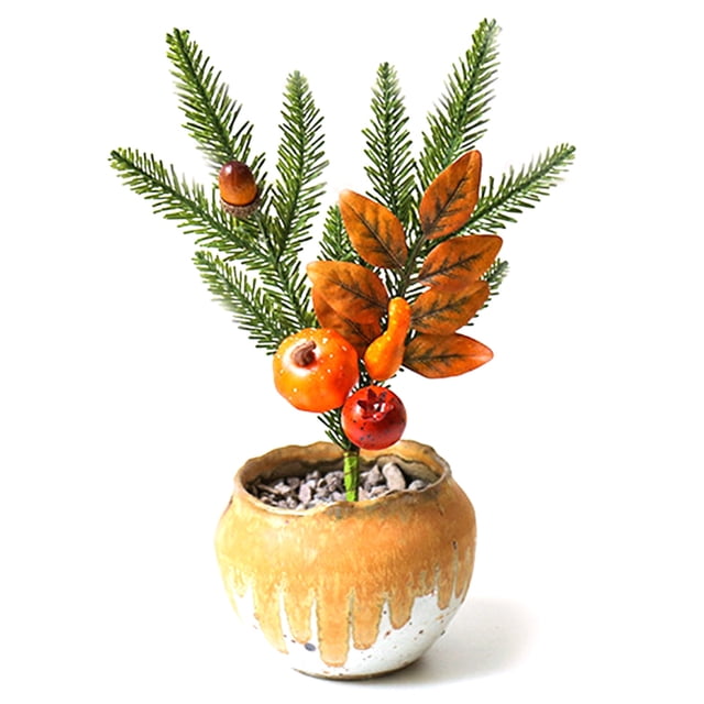 Coofit Artificial Plant Pick DIY: Faux Greenery Branch Desktop Decoration for Christmas
