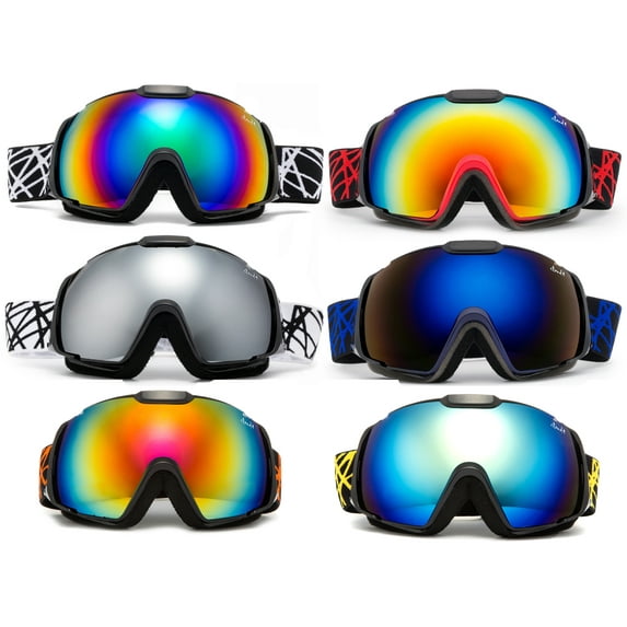 Cloud 9 - Snow Goggles "Wildcat" Adult Anti-Fog Wide Angle Framless UV400 Snowboarding Ski in Green