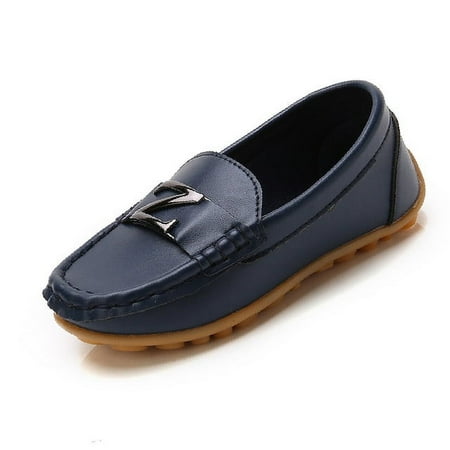 Baby Boys Leather Shoes Children Loafers Slip-on Soft Leather Kids Flats Fashion Letter Design Candy For Toddlers Big Boys