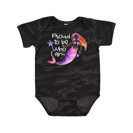 

Inktastic Black History Month Proud to be Who I Am Mermaid Gift Baby Boy or Baby Girl Bodysuit