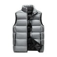 thumbnail image 5 of GHSOHS Men's Outerwear Vests Fall Winter Casual Stand Collar Sleeveless Lightweight Jackets Vest Zipper Pocket Down Cotton Coats(Grey,4XL), 5 of 6