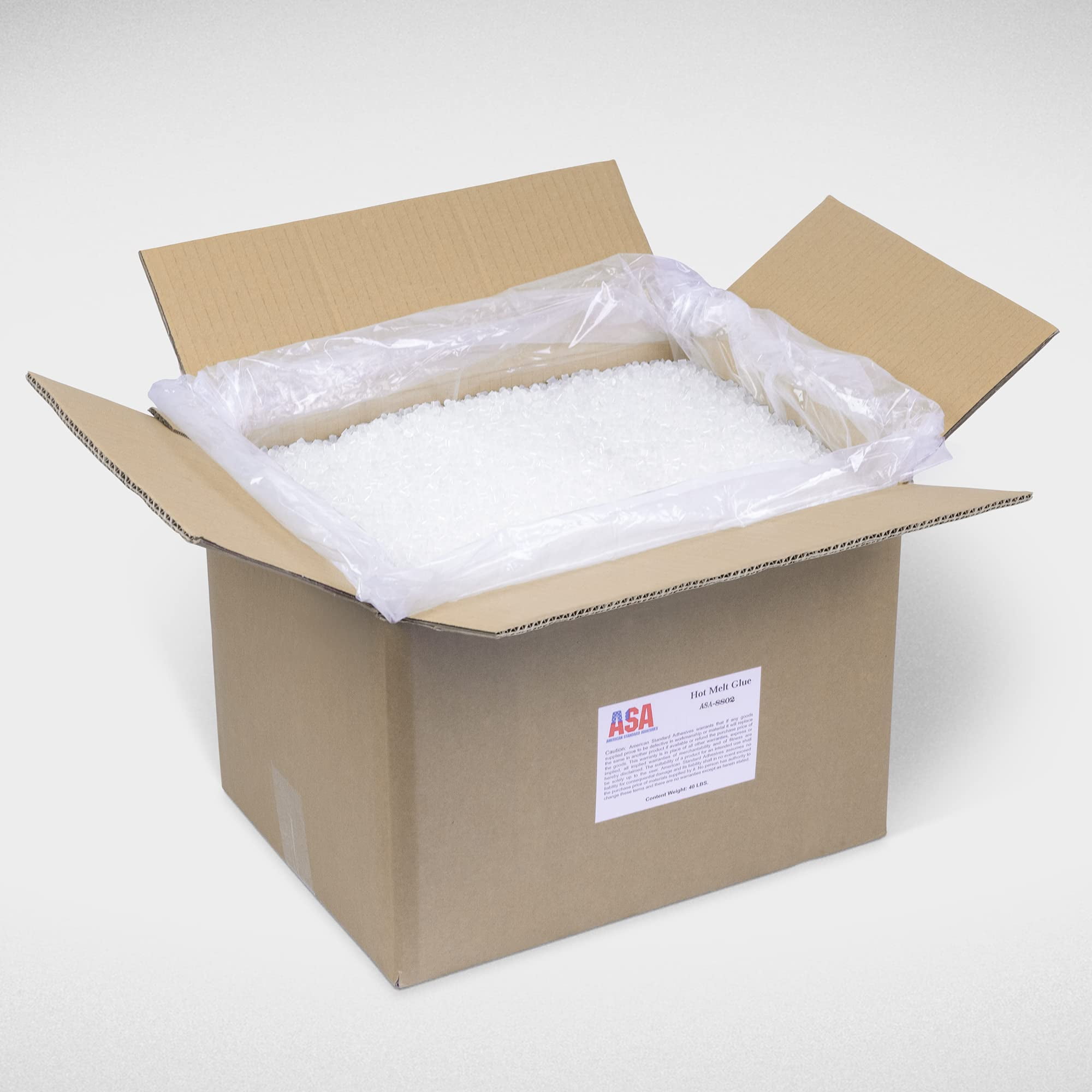 ASA Hot Melt Glue High Viscosity and Flexibility. Bonds to Foam, Wood, Metal, Glass, and More | 40 lbs