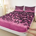 thumbnail image 5 of Homewish Pink Cheetah Printed Bed Sheets for Girls, Princess Glitters Print Full Size Sheets, 4-Piece (1 Flat Sheet, 1 Fitted Sheet and 2 Pillowcases), 5 of 6