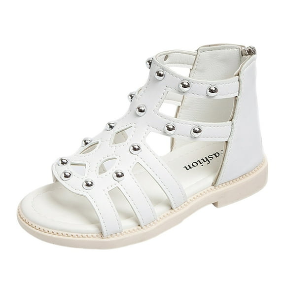 Cathalem Sandals for Toddler Girls Sandals for Kids Girls Girls Sandals Open Toe Cute Bow Princess Girls Flats Summer Dress Shoes Sandals for Toddler/Little Kid/Big Kid (White,2.5)