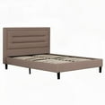 thumbnail image 2 of Brown Tufted Headboard Full Size Upholstered Platform Bed for Modern Bedroom, 2 of 5