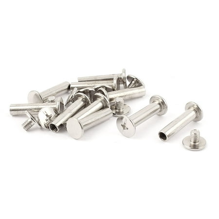 

Uxcell 5mmx20mm Nickel Plated Binding Chicago Screw Post for Album Scrapbook (10-pack)