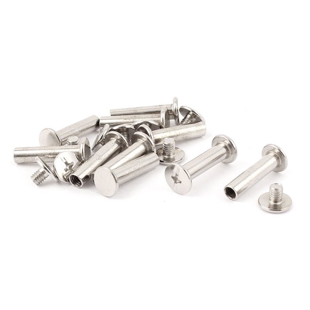 Uxcell 5mmx20mm Nickel Plated Binding Chicago Screw Post for Album