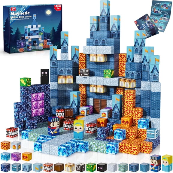 Magnetic Blocks - 100 PCS Magnetic Building Blocks - Magnet Cubes Toys Stacking,STEM Montessori Sensory Toys for 3 Year Old Boys & Girls Birthday Gifts