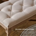 thumbnail image 4 of Vanity Bench 80cm French Style Piano Bench Bedroom Foyer Entryway Ottoman Beige, 4 of 12