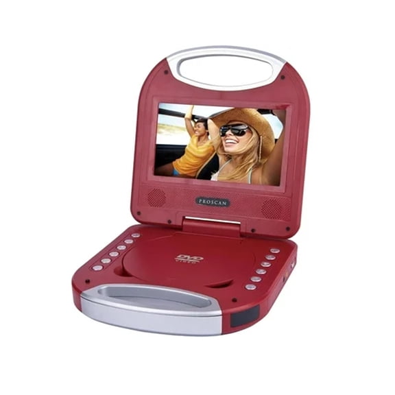 Pre-Owned PROSCAN ELITE 7-Inch Portable DVD Player with Handle, Red