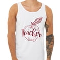 thumbnail image 2 of Teacher Apple Tank Top Unisex 2X-Large White, 2 of 5