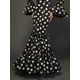 thumbnail image 3 of Vestido de noche elegante para mujer, Mangas de trompeta, decoración de lunares, dobladillo con volantes en cascada, cola de pez Sexy, 3 of 5