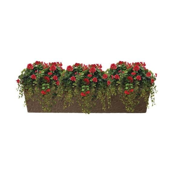 Trough Planter with Drainage Holes – 38″ Weatherproof Resin Planter – Bronze Color