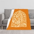 thumbnail image 2 of Elegant Decorative Flannel Blanket with Intricate Patterns - Soft Cozy and Warm for Sofa Travel Bed and Chair, 2 of 7