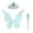 Fluorescent Blue, variant on Gupgi Girls Halloween Princess Cosplay Costume Props Butterfly Fairy Wings Crown 3 Piece Set